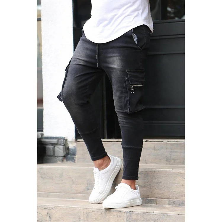 

LW DY 8820 Wholesale hip hop cargo pants fashion cheap men's street wear trouser ready to ship black jean pants for men