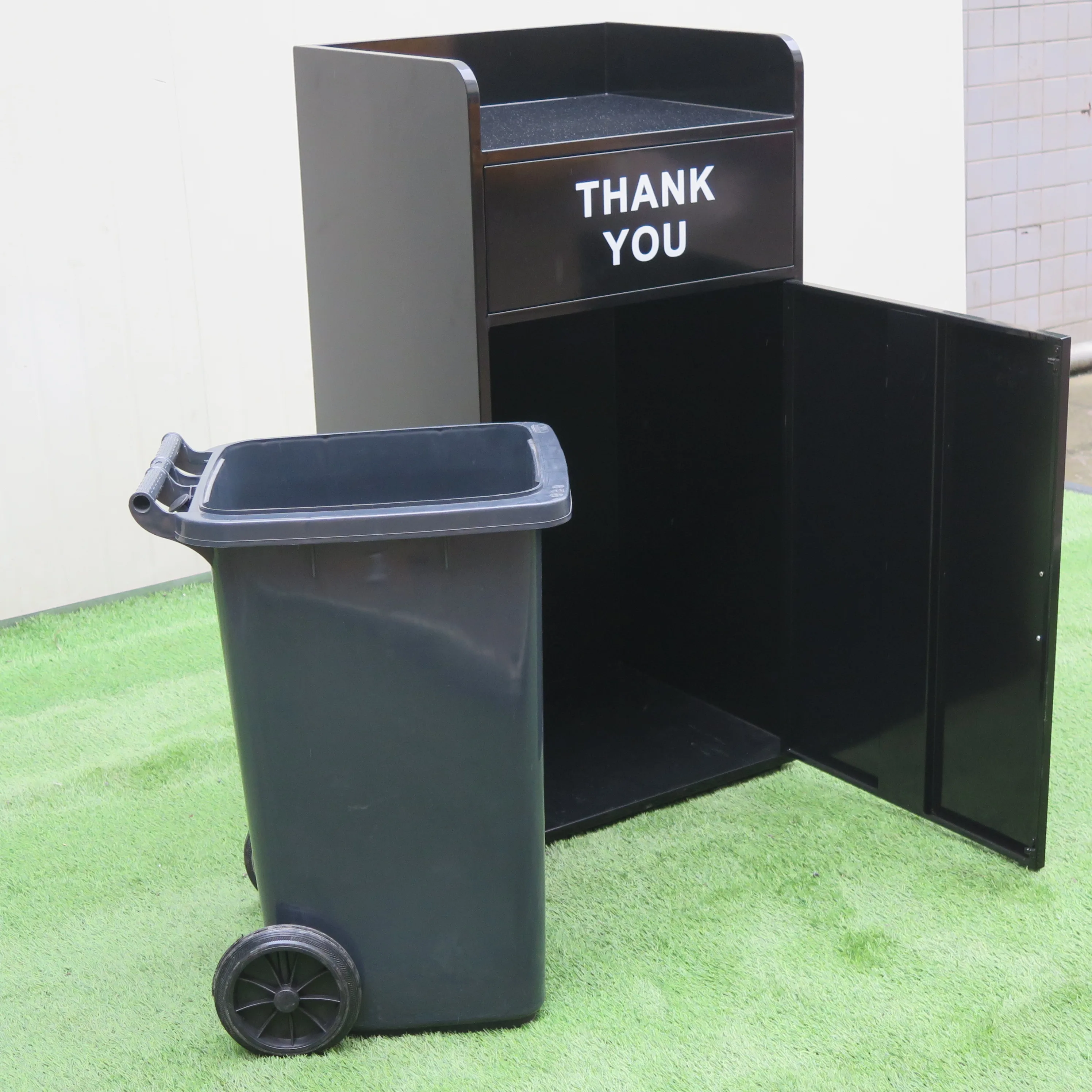 50 60 100 120 240l Outdoor Black Decorative Refuse Garbage Bin