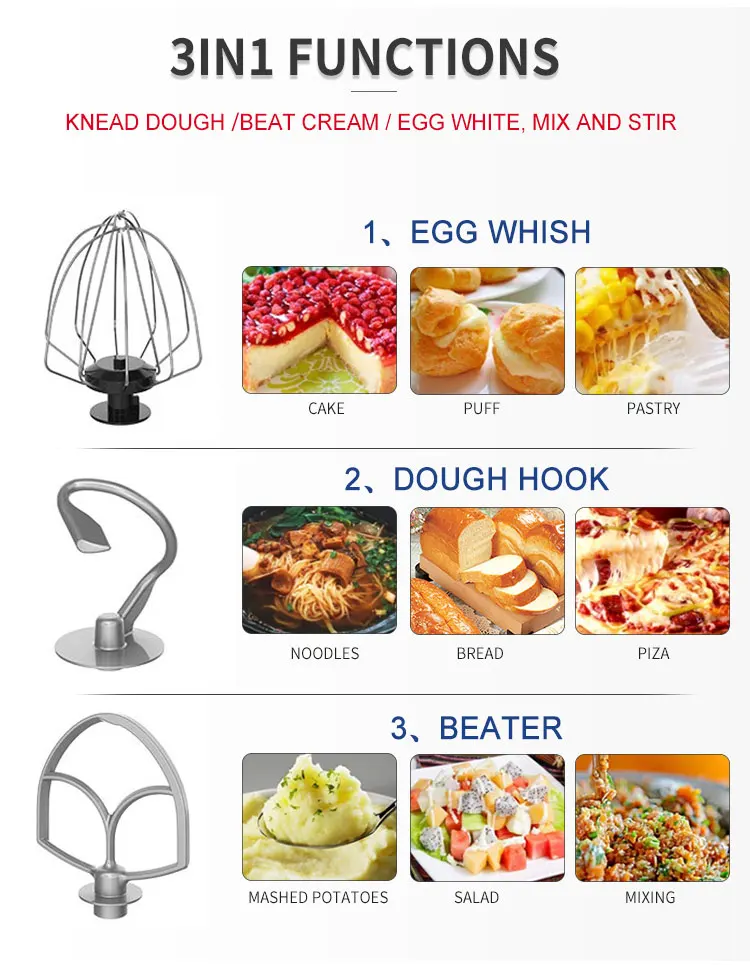 Desktop Noiseless Feet Stainless Steel stand mixer FM301 Metal and plastic housing metal gear system stand mixer table blender