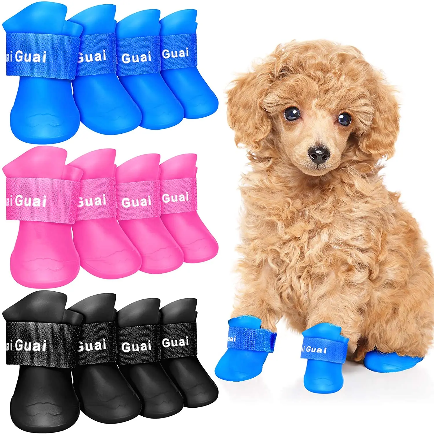 

Summer dog rain shoes waterproof silicone dog rain boots pet shoes for dogs, Blue,purple,yellow,rose red