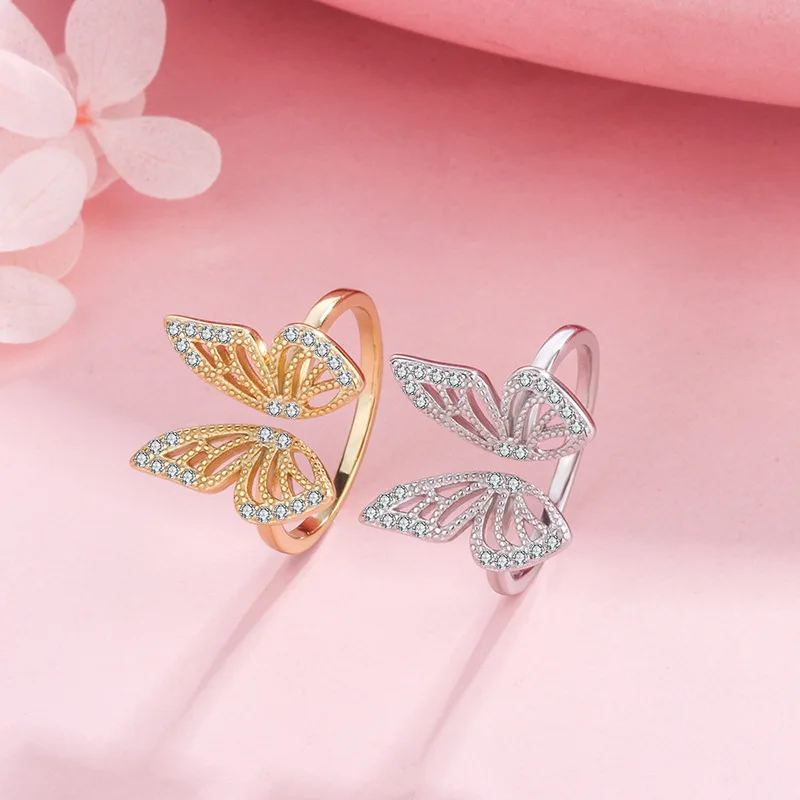 

Jachon Wholesale stylish simple elegant butterfly sterling silver ring s925