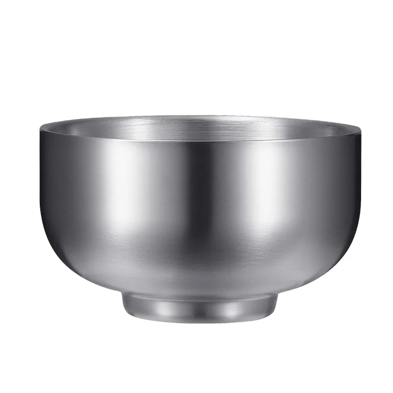 

New large-capacity double-layer stainless steel bowl for Korean soup, Gray