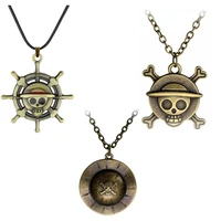 

Anime One Piece Pirate Luffy Skull Logo Pendant Necklace Fashion Cosplay Accessories