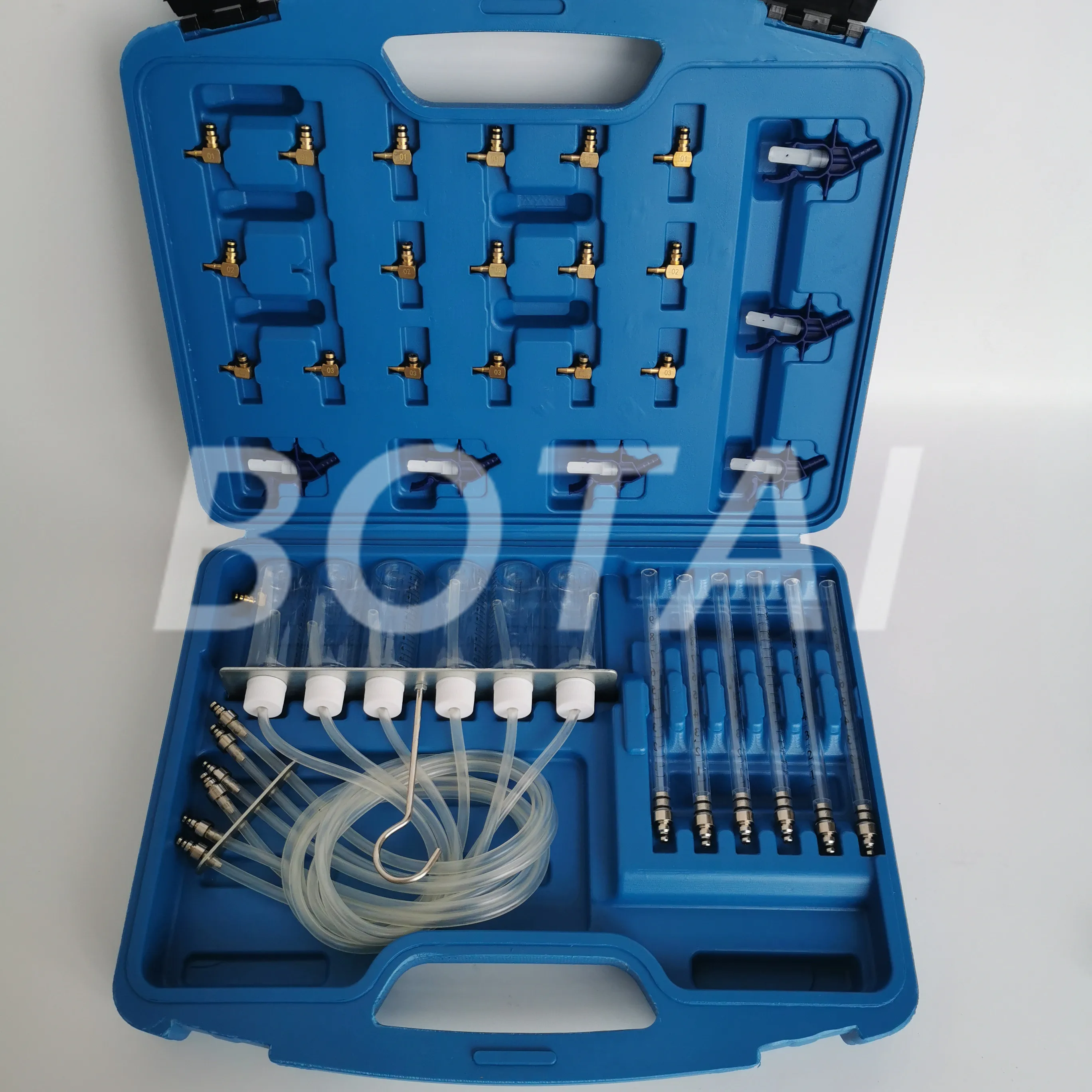 6 Cylinder Diesel Injector Flow Test Meter Adaptor Set Common Rail Tool