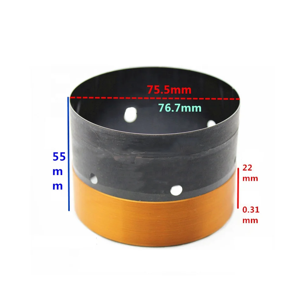 Taidacent 3 Inch Voice Coil Winding Black Aluminum Perforated Pure