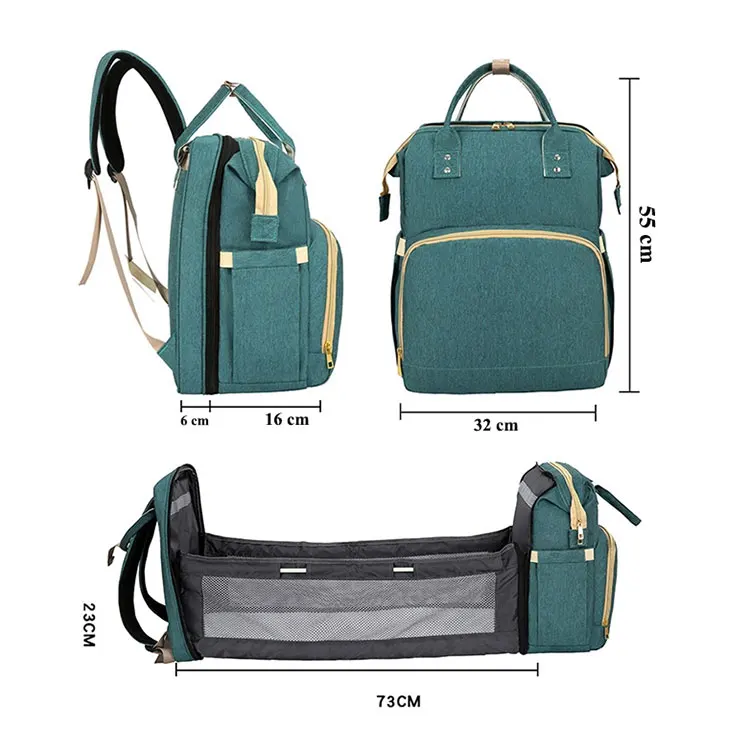 

EASETRIP High Quality Multi Functional Reusable Expanding Custom Logo Mummy Baby Diaper Bag Backpack With logo, Pink, gray, black,green,light green