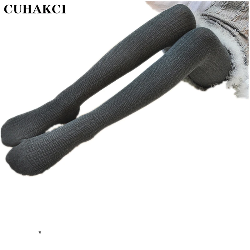 

CUHAKCI Women's Winter Thick Wool Stockings Cable Knit Thin Cable Pantyhose Tights, 16 colors