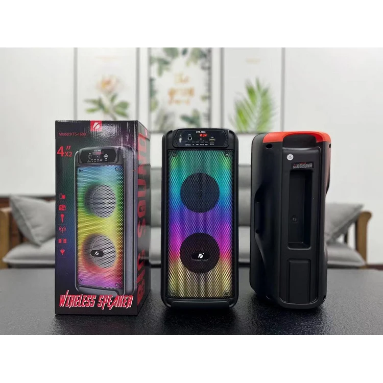 

KTS-1600 Latest DJ Speaker KTS Dual 4inch Horn Speaker Small Bass Speaker With Colorful Lights