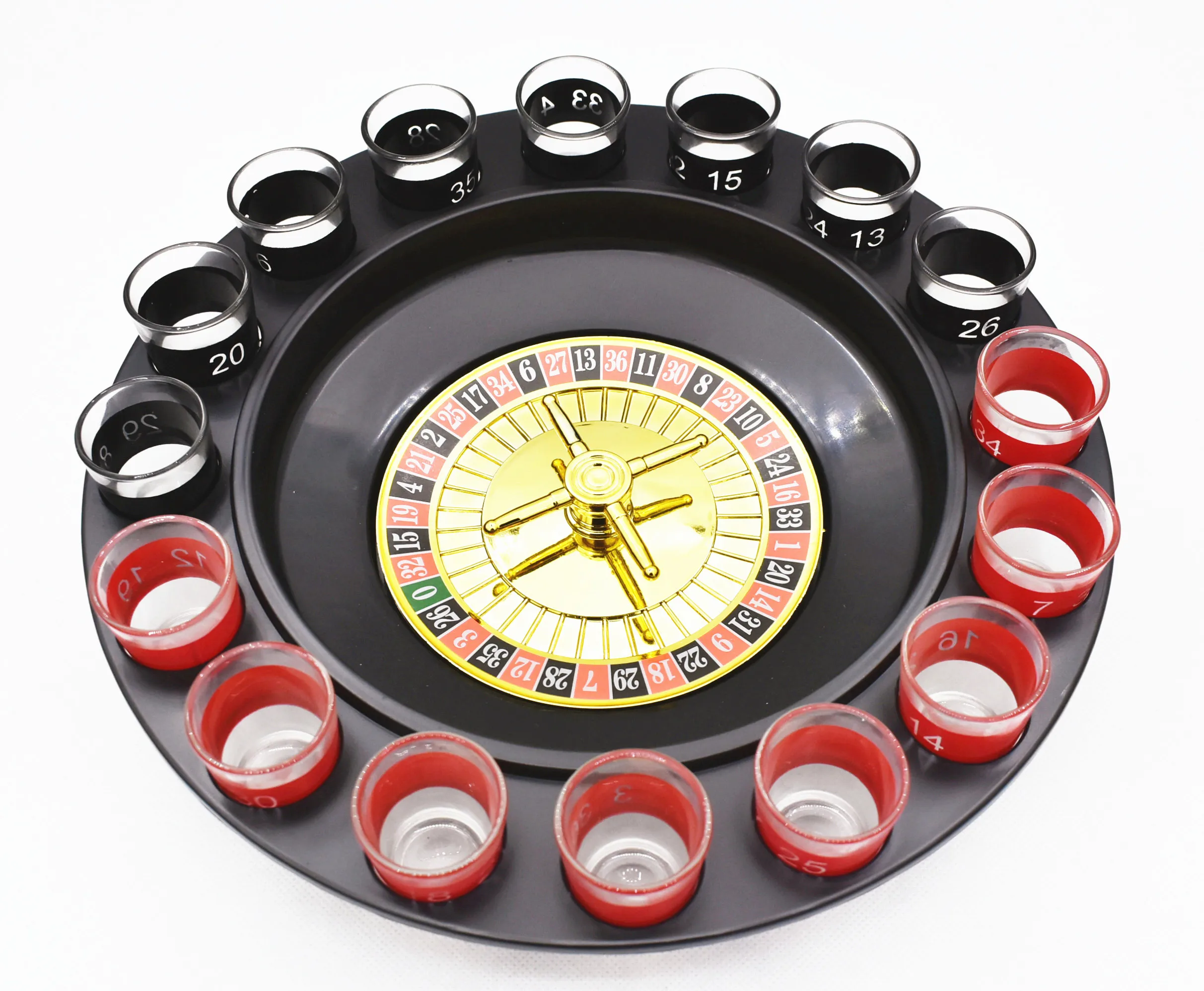 

shot glass casino machine glass roulette and drinking roulette set for drinking game with 16 shots