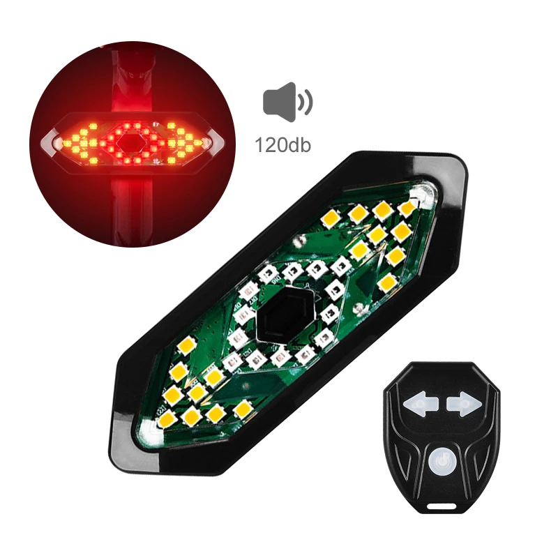 

2021 5 led modes Outdoor waterproof 4 in 1 Wireless remote control USB Rechargeable Safety Warning speaker bicycle light