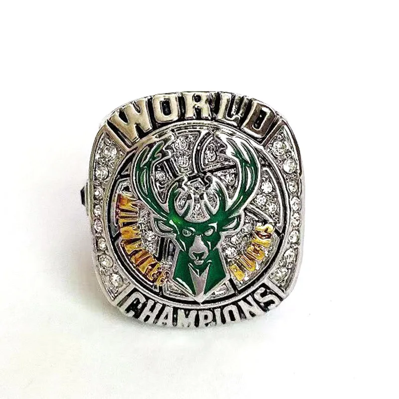 

Laodun 2021 Milwaukee Bucks Championship Ring MVP Alphabet Brother Men's Wholesale Men Champion Ring, Silver