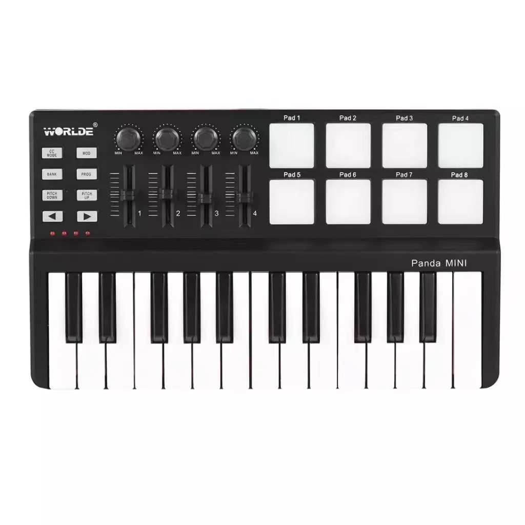 

Worlde Panda mini 25keys midi keyboard controller 25 keys music digital audio studio piano with drum pad for musical instruments