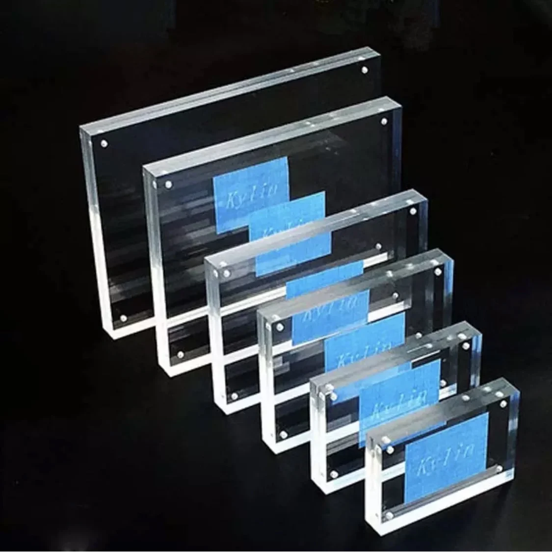 Clear Acrylic Display With Logo Solid Cube Acrylic Photo Blocks Frame