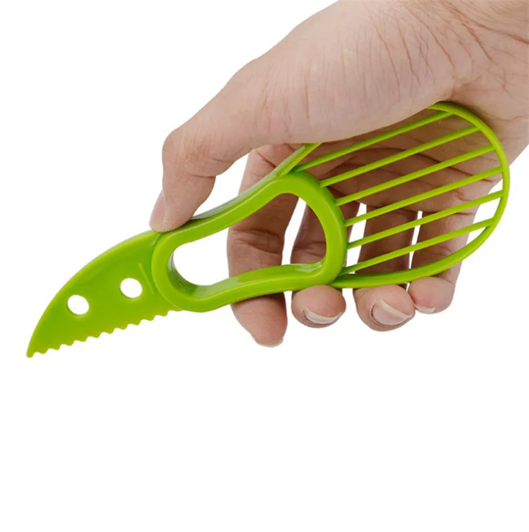 

Avocado Plastic Divider Fruit Divider Three-in-one Fruit Knife Cutter Scraper Kitchen Accessories, Green