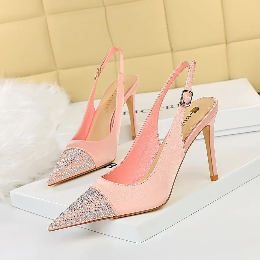 

Pumps Women's Shoes Heels Wedding Shoes Bride Sexy Nightclub Pointed Sandals 2021 Fashion Lolita Shoes Summer For Banquet, As picture