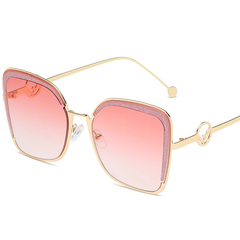

Womens Oversize Metal Frame UV400 Polarized Lens Square Sunglasses