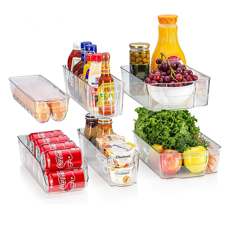 

Wholesale Refrigerator Organizer Bins Save Space Kitchen Organizer Plastic Fridge Organizer fridge bin set