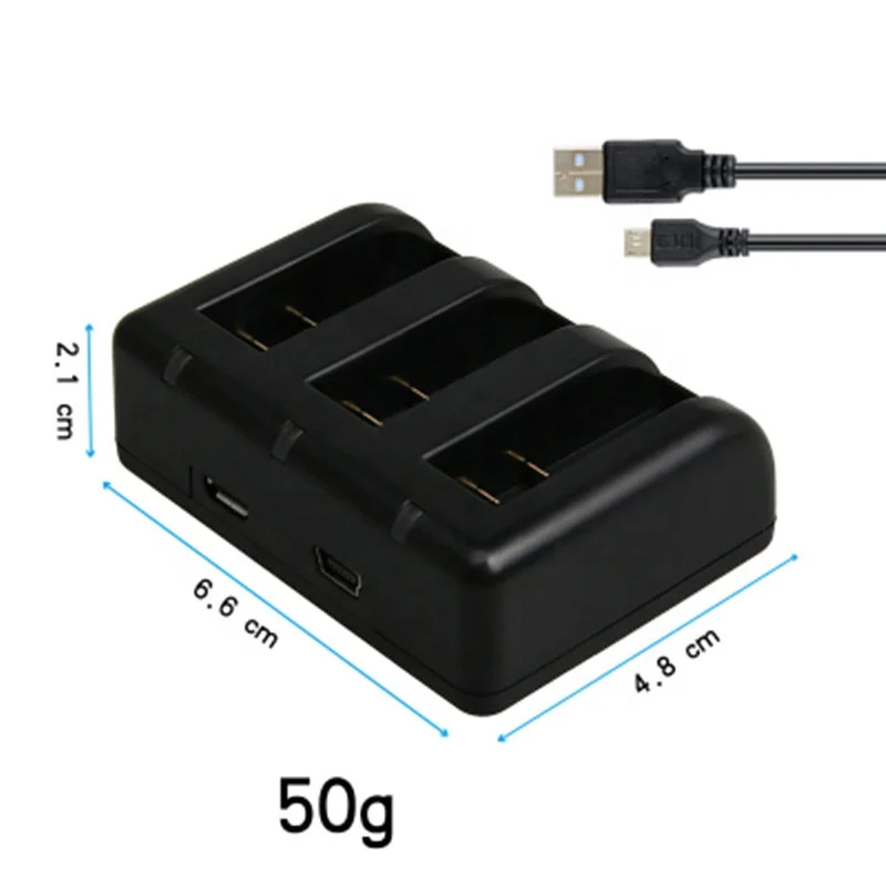 
3-Channel USB Charger Battery Charging Port Three for xiaomi Yi 4K AZ16-1 XiaoYi 4K+ Yi Lite action camera accessories 