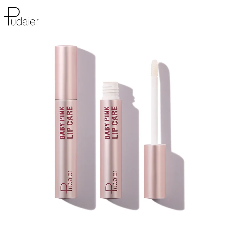 

Pudaier baby pink clear lip glaze lips oil transparent moisturizing lip balm liquid lipstick protective