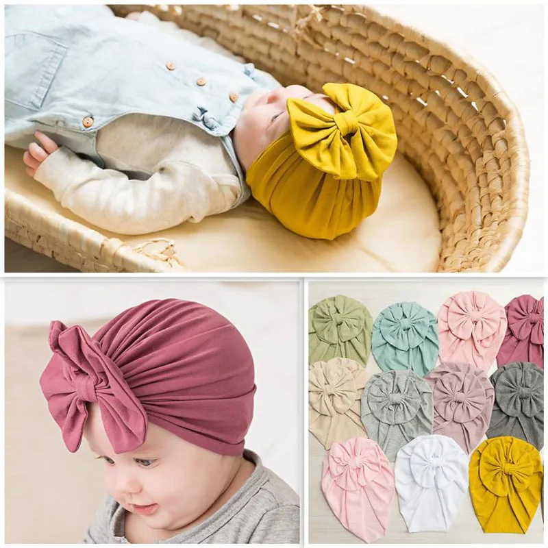 baby turban hat with bow