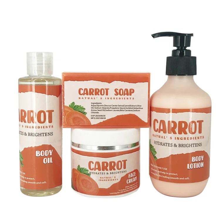 

Best Selling Skincare Carrot Set Private Label Organic Vegan Moisturizing Whitening Set, Picture