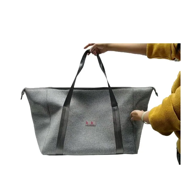 

Roomy Interior Easy Lifting Carring Bag Basics Large Neoprene Travel Luggage Duffel Bag, Gray or custom