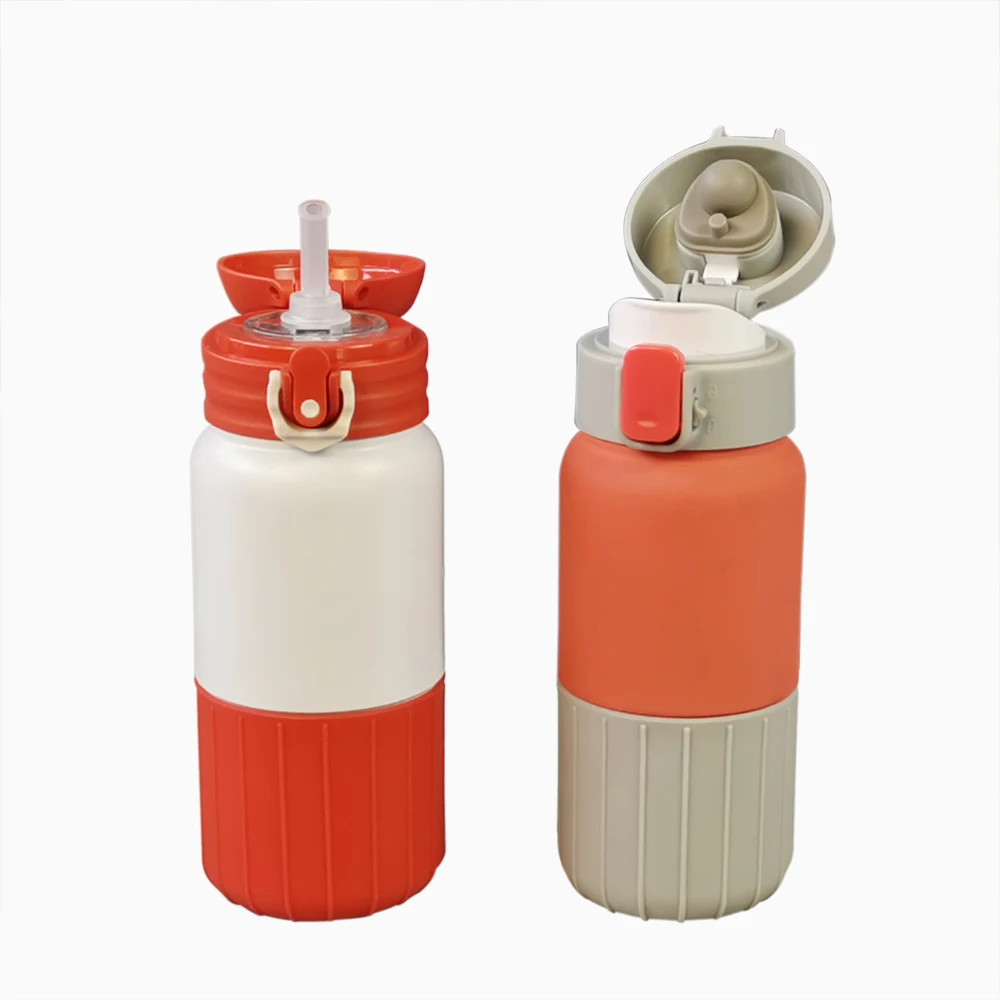 

Wholesale Macaron Colored Children Vacuum Stainless Steel Water Bottle with Straw
