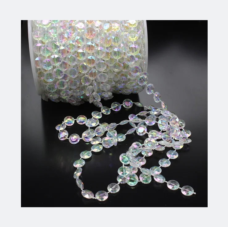 

Bling Iridescent Diamond Acrylic Crystal Bead Curtain Garland Wedding Decoration DIY Party Decoration