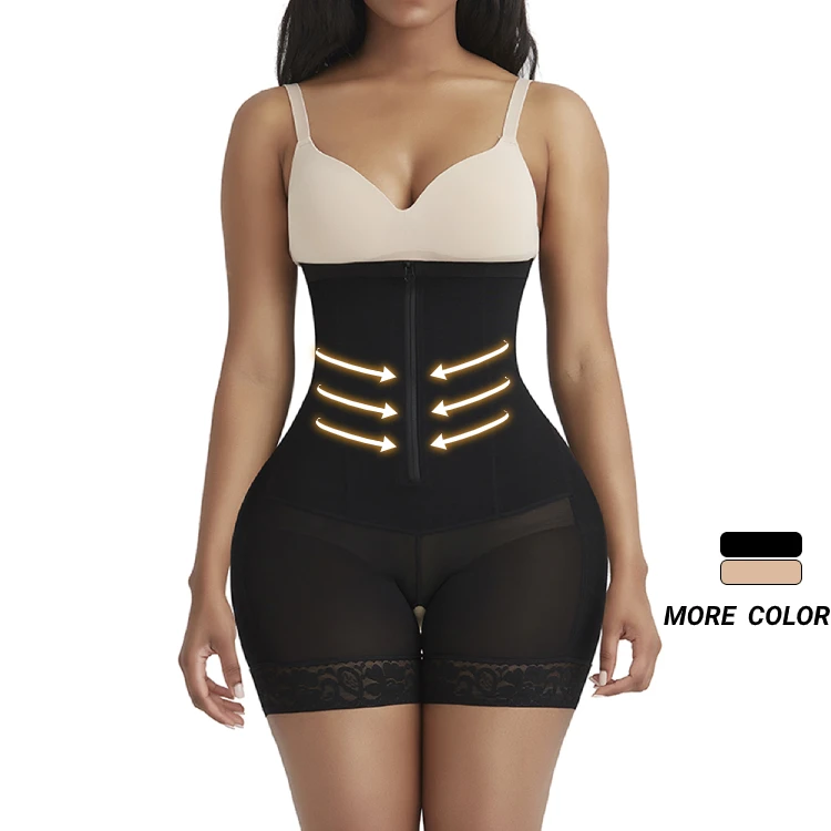 

Latest Design Elasticity 4 Steel Boned High Waist Waist Trimmer Women Open Crotch Slimming Body Shaper Shapewear, As show