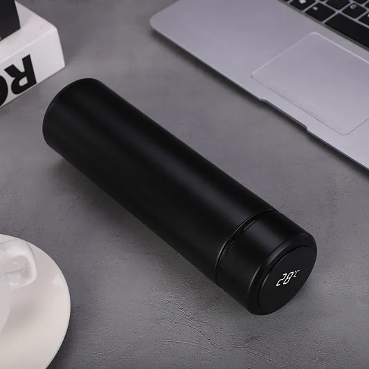 

Hot selling digital display shaker bottle touch press convenient coffee stainless steel cup for travel with exquisite package, Custom