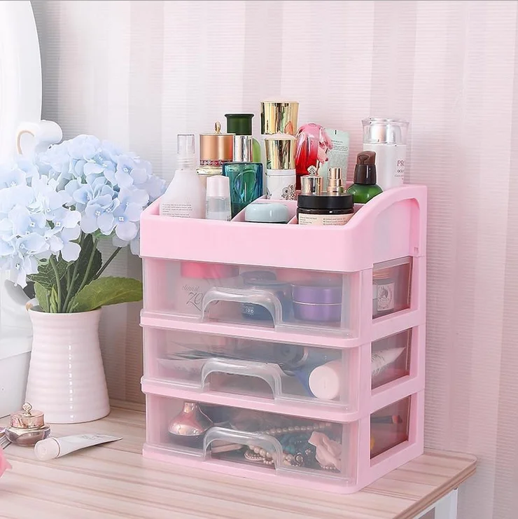 

Makeup Organizer Drawers Plastic Cosmetic Storage Box Jewelry Container Make Up Case Makeup Brush Holder Organizers
