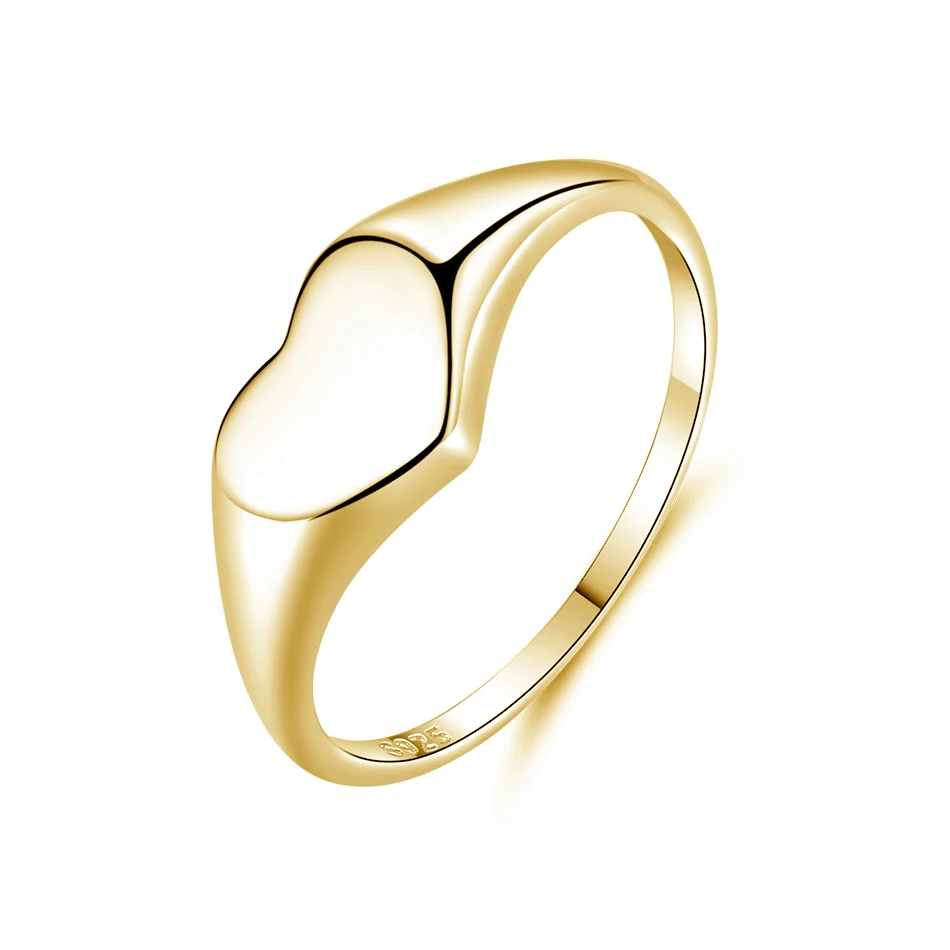 

Wholesale silver jewelry new design 925 Sterling silver jewelry 18k gold plated heart signet rings