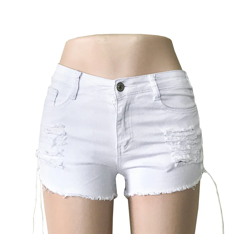 

Summer High Waisted Clubwear Shorts Women Ripped Jeans Denim Shorts