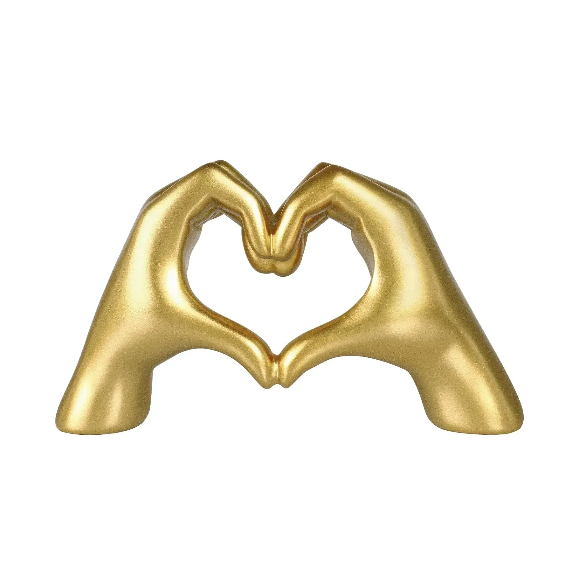 2023 NEW ARTIFICIAL CREATIVE POLY RESIN GOLDEN BLACK HEART HAND HOUSE TABLETOP SHOWROOM HOLIDAY DECORATIVE SCULPTURE STATUE GIFT