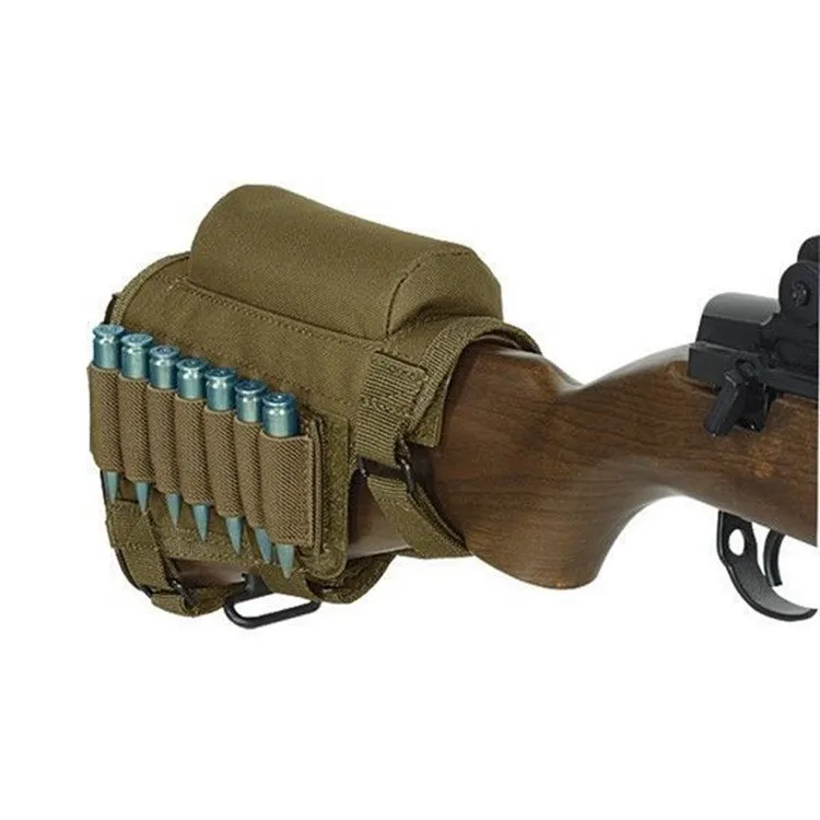 

Tactical Removable Durable Multifunctional Bullet Bag to Fit Most Fixed Rifle Stocks, Black, khaki, army green