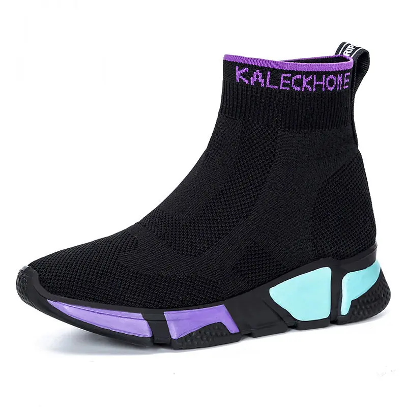 

Women's Knitted Socks Shoes Sneaker Big Size Mesh Breathable Running Outdoor Female Sports Casual Shoe 34-42, Photo