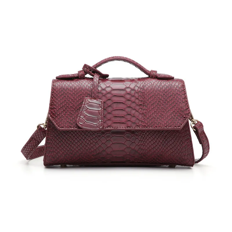 

2021 Fashion Maroon Ostrich Python Clutch Ladies Bag Snake Pattern Leather Bags Women Hand Bag