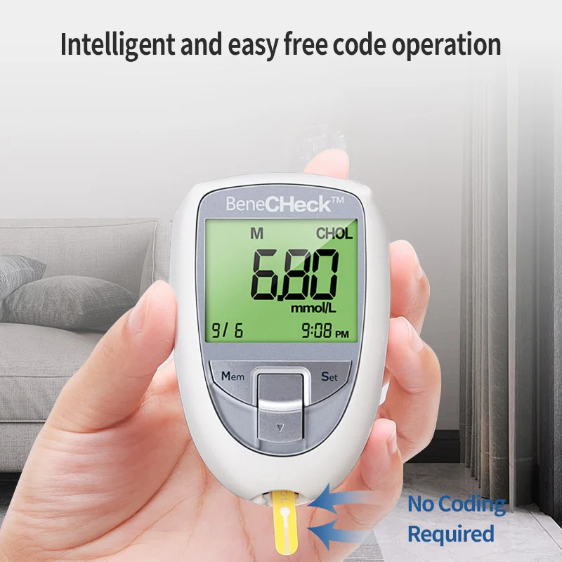 product large screen oem one touch match portable blood glucose test machine cholesterol uric acid meter-67