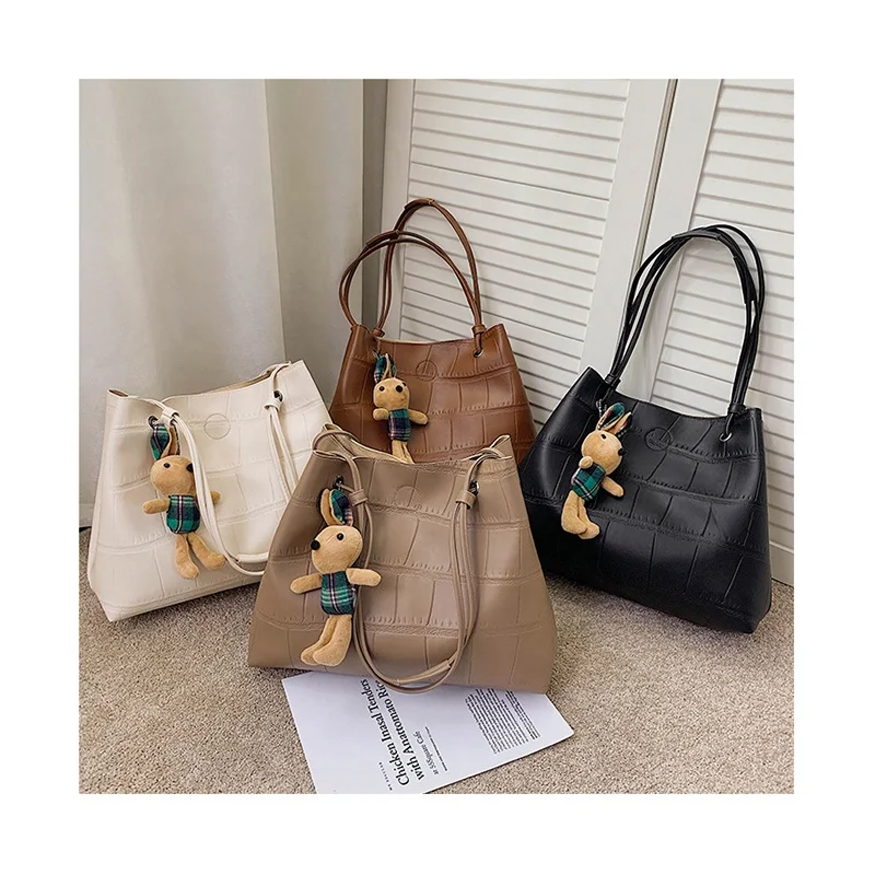 

Stone Pattern Composite Bag For Women Brand New Bucket bag Texture Shoulder Shopping Totes Messenger Trending Hand Bags