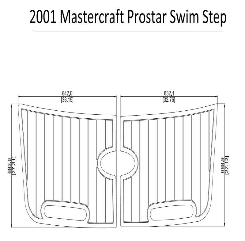 

2001 Mastercraft Prostar Swim Step & Cockpit Pad Boat EVA Faux Teak Decking Floor 1/4" 6mm