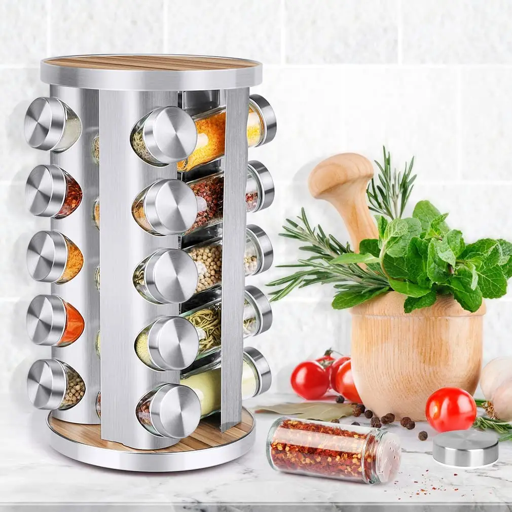 

2 tier rotation spice jar rack set pantry cabinet non skid lazy susan turntable non slip kitchen storage turntable for cabinet