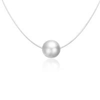 

Wholesale simple invisible transparent fishing line women shell pearl pendant choker necklace