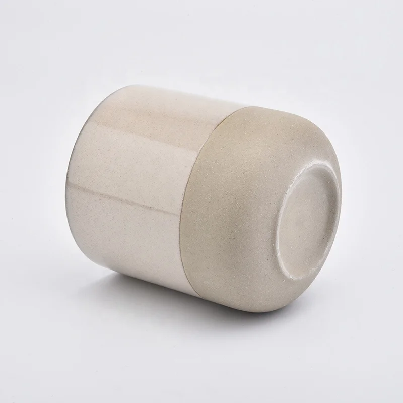 Matte cylinder handmade ceramic candle jars tea light candle container home decor wholesale