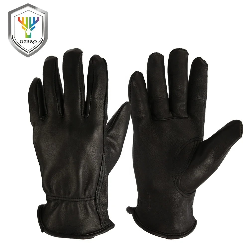 

Ozero Vintage Full Grain Cowhide Leather Motorcycle Gloves For OEM Men ., Golden , black