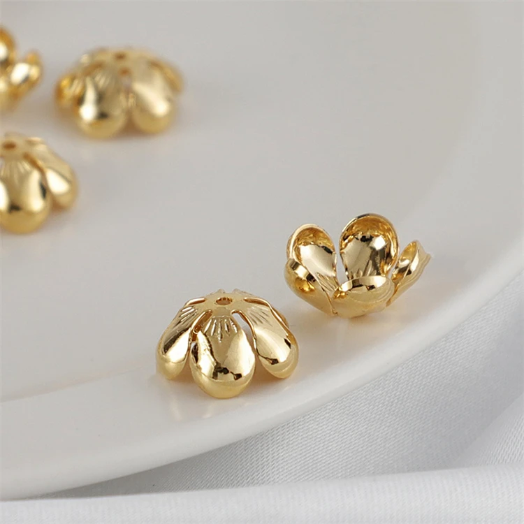 

Flower beadcap Copper 18K plating elegant noble style charms for jewelry making diy findings Separate beadcaps