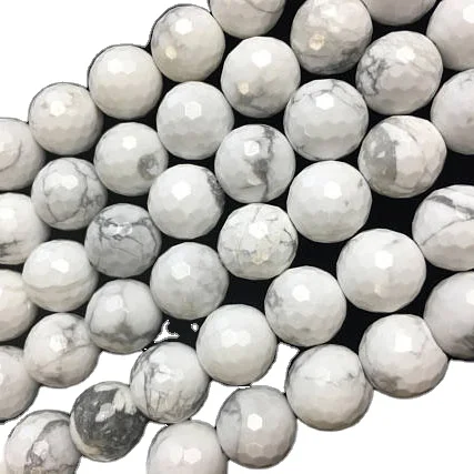 

TB0451 Wholesale Faceted Round White Howlite Beads,gemstone genuine howlite beads