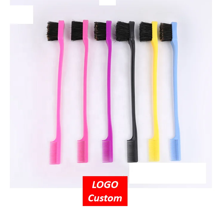 

Factory wholesale Low MOQ LOGO Custom mini edge brush for hair