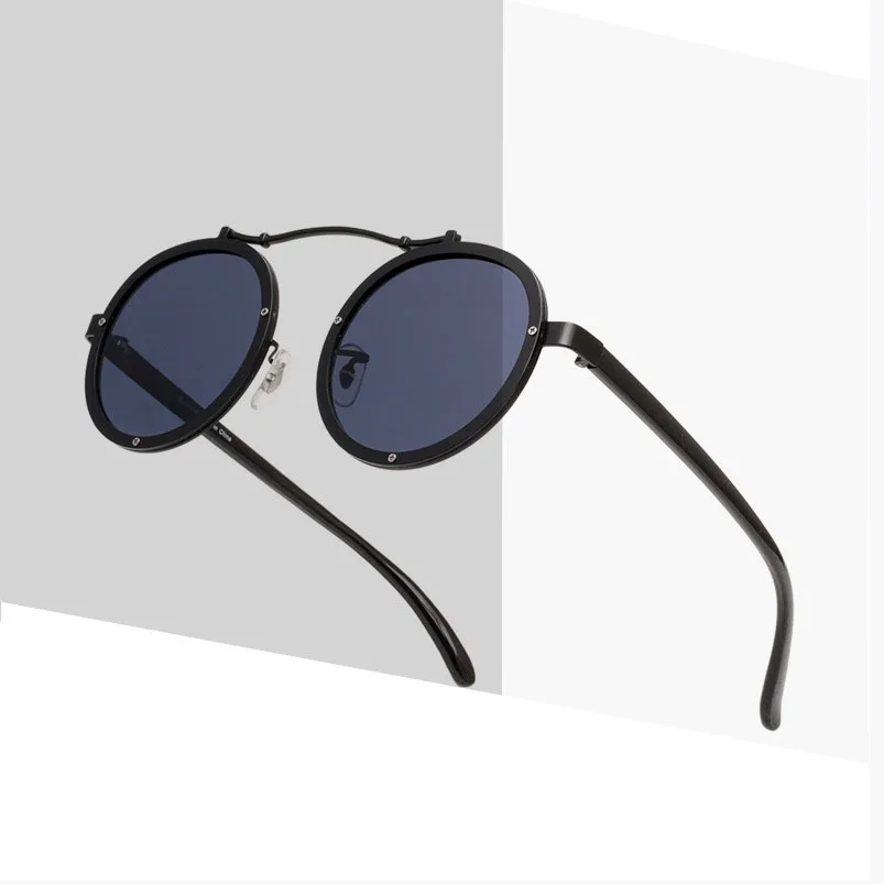 

New Fashion Sun Glasses Mental Frame Sunglasses Black Round Vintage Sunglasses, 1 colors