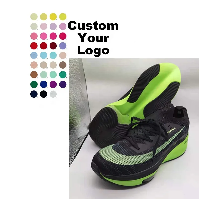 

2021 Custom Wholesale High Quality Jinjiang Manufacturer Knitting Upper Men Running Shoes Sport Shoes Men, Black green,black yellow,black,white orange