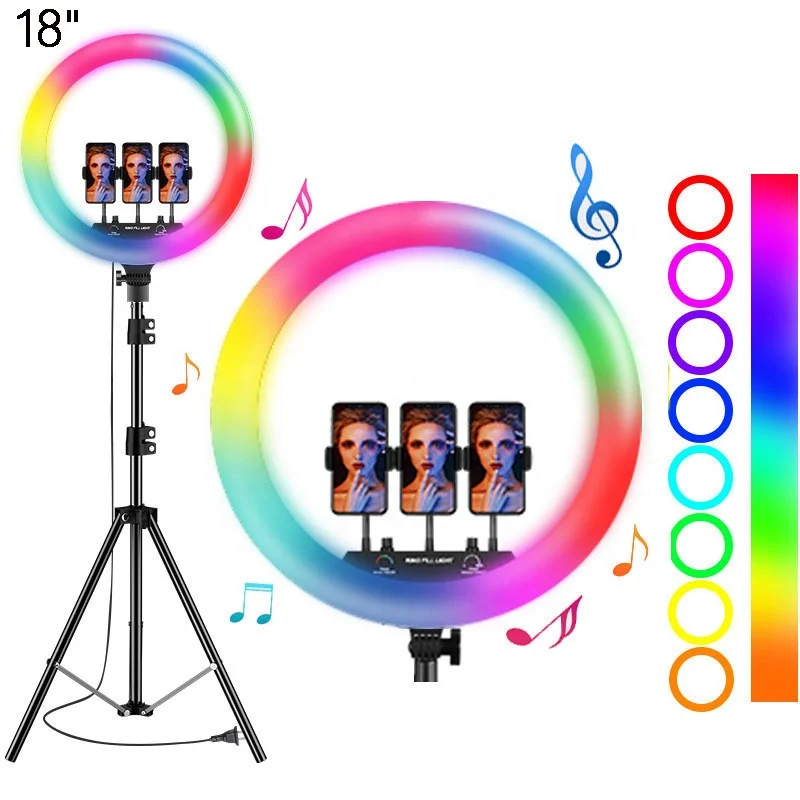 

Photographic Lighting Selfie LED Fill light 18inch Ring Light with 2.1m Tripod Stand for Make Up